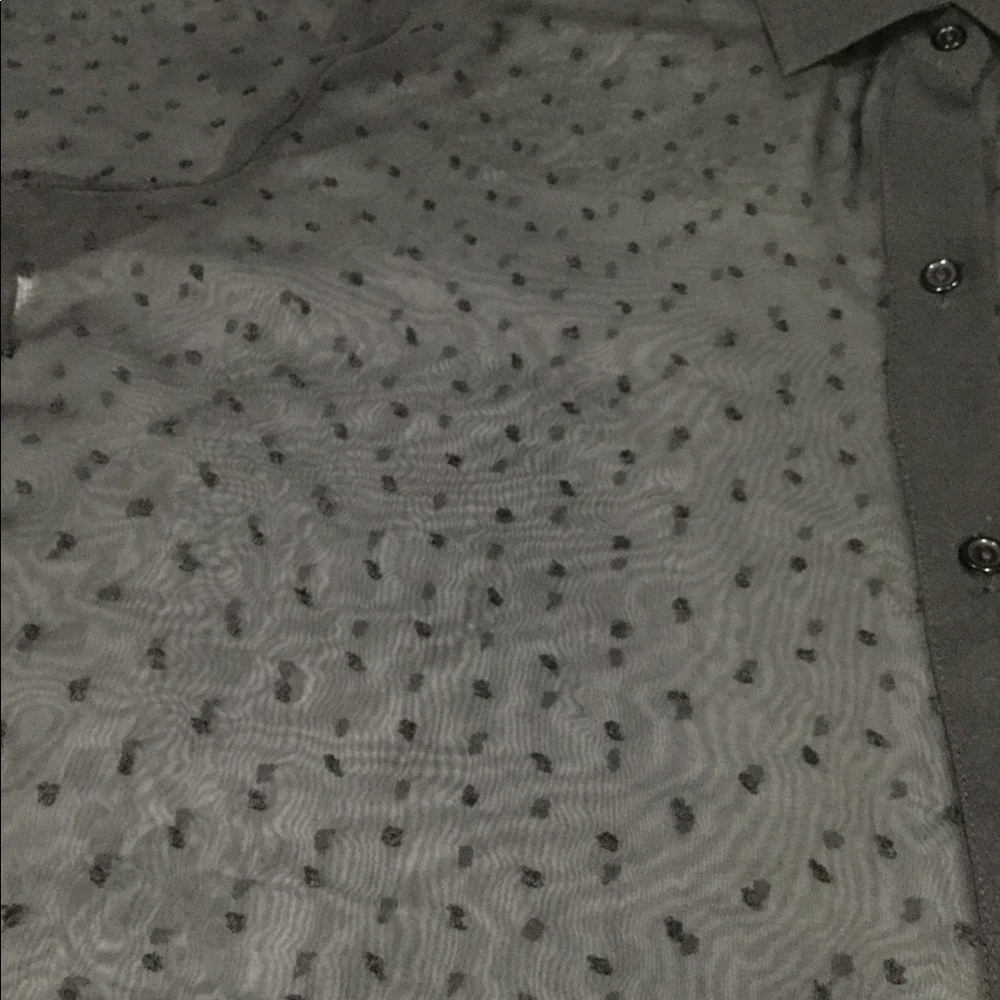 Shear black button down blouse - Picture 3 of 5